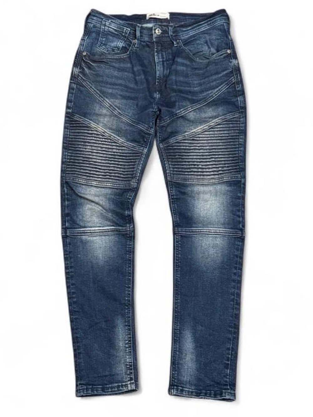 Zara Faded Biker Moto Bleached Slim Skinny Jeans